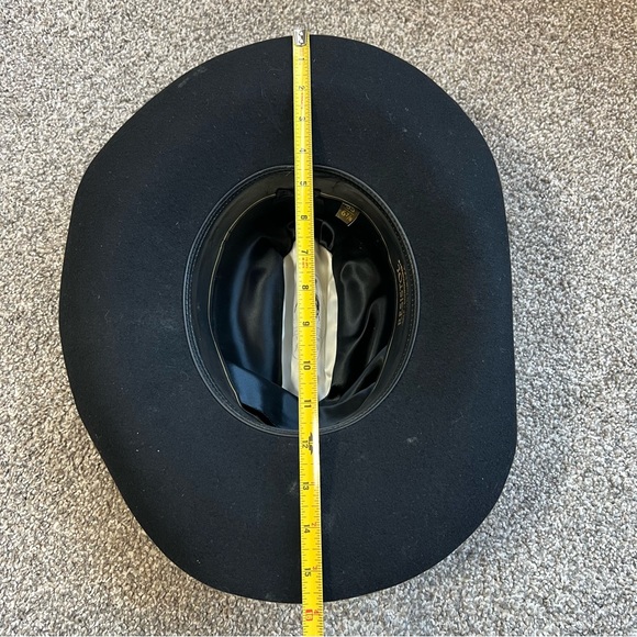 Resistol Black XX Wool Black Cowboy Western Hat Made in USA, 55, 6 7/8 - Picture 6 of 10